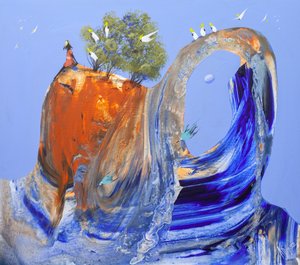 Nainen katselee rauhallista kaaria