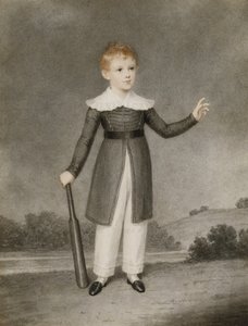Muotokuva Edward Curriesta pitelemässä krikettimailaa, 1830 tekijältä Adam Buck
