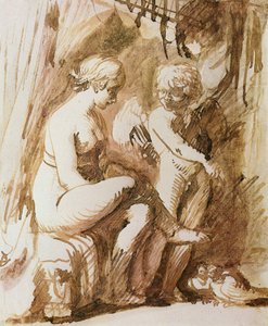 Venus ja Amor tekijältä Adam Elsheimer