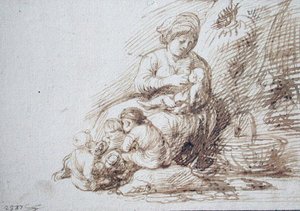 Imettävä nainen tekijältä Adam Elsheimer