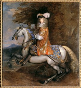 Lord William Cavendish, myöhemmin 4. jaarli ja Devonshiren ensimmäinen herttua hevosen selässä (öljy kankaalle) tekijältä Adam Frans van der Meulen