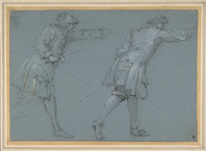Tutkimus kahden sotilaan miekkataistelusta, 1600-luku. tekijältä Adam Frans van der Meulen