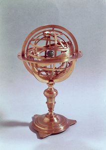 Ptolemaioksen järjestelmässä valmistettu armillaarinen pallo, Rooma, 1648 (messinki) (katso myös 75480)