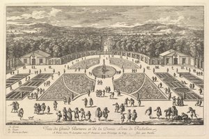 Richelieun näkymä Grand Parterreen ja puolikuuhun, 1600-luku. tekijältä Adam Perelle
