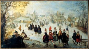 Les skaters Adam Van Breenin (1599-1665) maalaus 1600-luvun aurinko. 0,35x0,65 m