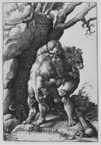 Hercules ja Nemean-leijona.