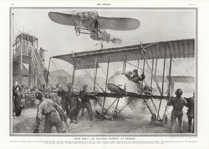 Lähellä onnettomuutta Hendonin lentoasemalla, 1913.