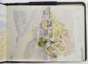 Luonnoskirja vesiväreistä, piirustuksia ja muistiinpanoja, Meksiko, 1896-1898 (akvarelli) tekijältä Adela Breton