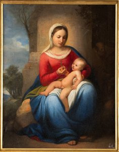 Madonna ja Jeesus-lapsi (öljy kankaalle)