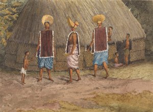 Sunnuntaipäivän huput Navigaattorisaarilla (Samoa), Apian lahti, 14. syyskuuta 1849 (vesiväri)