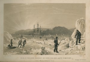 H.M.S. Kauhu jäässä Cape Comfortin edustalla tekijältä Admiral William Henry Smyth