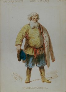 Pukusuunnittelu M. Glinkan oopperaan Elämä tsaarille, 1887