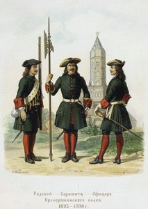 Preobražensky-rykmentin univormut 1695-1700, 1901-1904