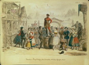 Lavasuunnittelu C. Pugnin balettiin La Esmeralda, 1849