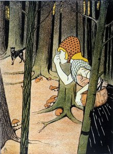 Pieni Punahilkka. Tarina veljistä Jacob Grimmistä (1785-1863) ja Wilhelm Grimmistä (1786-1859). Kuvitus Adolf Hofer tekijältä Adolf Hofer