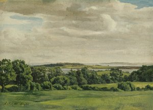 Maisema Holsteinissa, 1827 (öljy paperille kiinnitetty korttiin)
