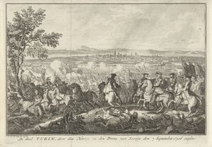 Torinon reliefi, 1706 Torinon kaupunki, jonka Savoian herttua ja prinssi tuhosivat 7. syyskuuta 1706 (otsikko esineessä)