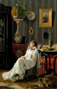 Päiväunet. Adolfo Belimbaun (1845-1938) maalaus