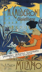 Jalokivikauppias A. Calderoni A. Calderoni jalokivikauppias, Milano, 1898 tekijältä Adolfo Hohenstein