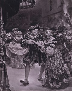 Kohtaus Shakespearen kuningas Henry VIII:sta (I näytös, kohtaus 4) (litho) tekijältä Adolph Friedrich Erdmann von (after) Menzel