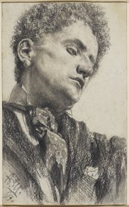 Nuoren miehen pää tekijältä Adolph Menzel