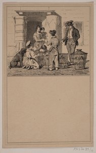 Linnut vankeudessa. Ei. 9 Chr. Winther ja M. Rørbye, "25 kuvaa pienille lapsille" tekijältä Johan Adolph Kittendorff