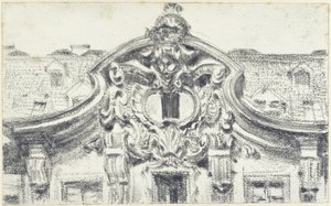 Dresdenin Palais du Saxe -palatsin keskiosan julkisivun pääty tekijältä Adolph Menzel