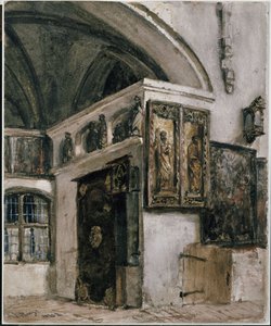 Berliinin luostarikirkon sisätilat tekijältä Adolph Menzel