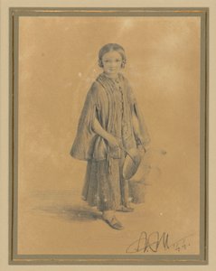 Constanze Belingin, o.s. Martini, lapsuudenmuotokuva. Piirituomari Carl Martinin ja hänen vaimonsa Pauline Martinin tytär tekijältä Adolph Menzel