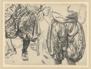 Malli, joka esittää Saksin vaaliruhtinas Johann Georg I:n juhlapukua kahdesta näkökulmasta, Historiallinen museo, Dresden tekijältä Adolph Menzel