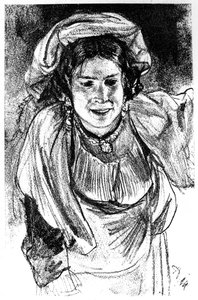Tutkimus italialaisesta tytöstä, 1880-1882. tekijältä Adolph Menzel