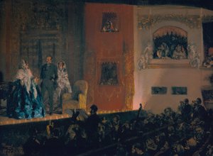 Gymnase-teatteri Pariisissa, 1856 tekijältä Adolph Menzel