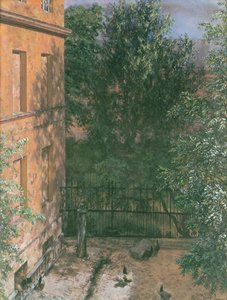 Näkymä pienelle pihalle (wc paperilla) tekijältä Adolph Menzel
