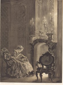 Nainen tulipalon edessä tekijältä Adolph Menzel