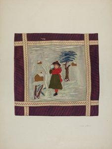 Applique Coverlet Detail, 1941.