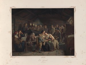 Kuvitukset heistä Norske Folkelivsbilleder av Tidemand, Adolph og utgitt av Chr. Tønsberg (Christiania, 1858) tekijältä Adolph Tidemand