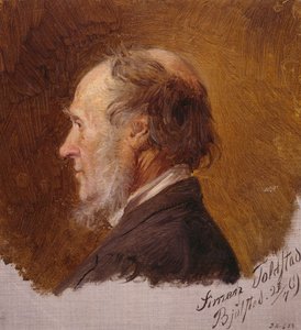 Simon Toldstadin muotokuva. Luonnos tekijältä Adolph Tidemand