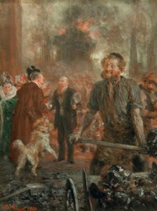 Besuch im Eisenwalzwerk tekijältä Adolph Menzel
