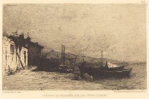 Kalastajan mökit Italian rannikolla tekijältä Adolphe Appian