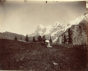 Maisema, Sveitsi, n. 1860. tekijältä Adolphe Braun