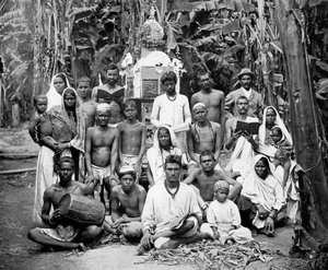 Coolies at worship, Jamaika, c1905.