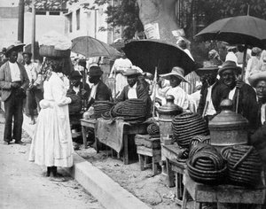 Köysitupakkakauppiaat, Jamaika, c1905.