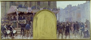 Pariisin kaupungintalon prefektin toimiston luonnos: Enrôlements volontaires place du Panthéon.