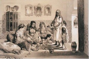 Naiset Algerista, teoksesta, jossa muistetaan Ranskan retkikuntajoukkoja, jotka valloittivat Algerin vuonna 1830 (litho)