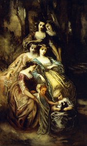 Keisarinna Eugenie ja hänen palvelijansa, tekijältä Adolphe Joseph Thomas Monticelli