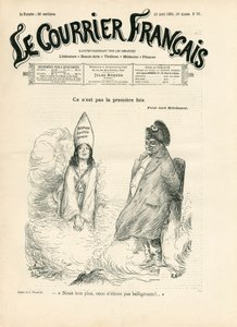 Kansi "" Le Courrier francais"", numero 33, Satirical in B & W tekijältä Adolphe Leon Willette