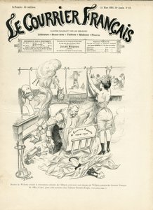 Kuva Adolphe dit Willettesta (1857-1926) Le Courrier francais -lehden kanteen tekijältä Adolphe Leon Willette