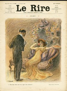 Kuva Adolphe dit Willettesta (1857-1926) Le Riren kanteen, 10.9.2009 - Flirttailu - Rakkaus, Muoti, Sisäinen arkkitehtuuri tekijältä Adolphe Leon Willette