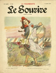 Kuva Adolphe dit Willettesta (1857-1926) Le Smilen kanteen, nro 28, 09.7.14 - Isku selkään - Nationalismi, Ranskan vallankumous, 14-18-vuotiaiden ensimmäisten hiirten sota, Rajat - Marianne tekijältä Adolphe Leon Willette