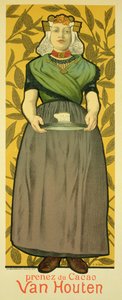 Jäljennös julisteesta, jossa mainostetaan "Van Houten Cocoa", 1893